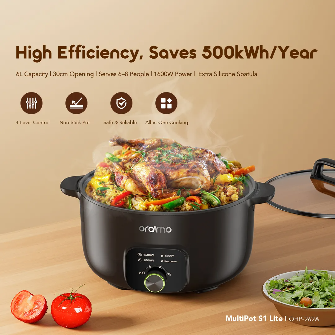 ORAIMO Multifunctional Electric Hotpot- MultiPot S1 Lite-Graphite Black OHP-262A