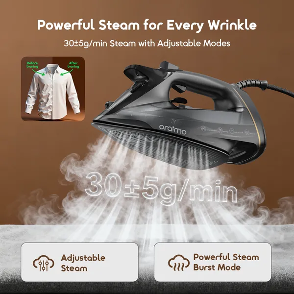 ORAIMO Electric Iron - SteamCore - Graphite Grey OEI-511A
