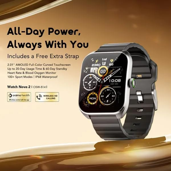 ORAIMO AMOLED Smartwatch - Watch Nova 2 Lite - Black OSW-814