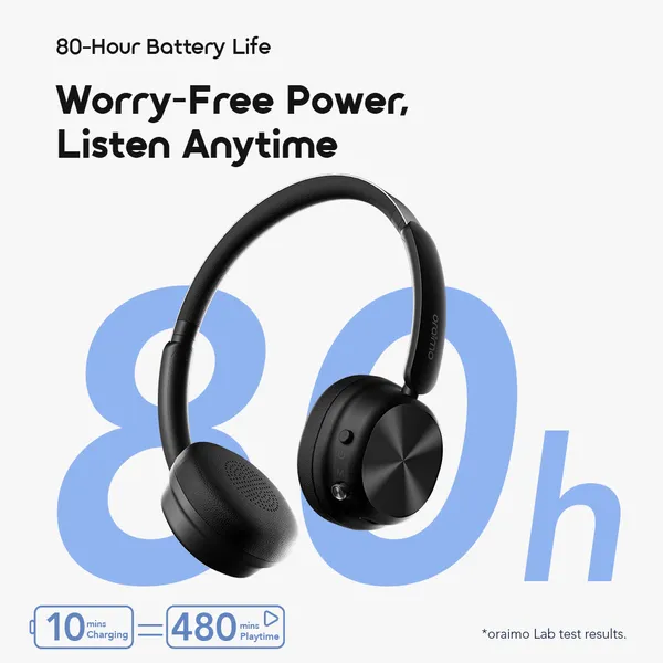ORAIMO 80Hr Play Time Headphones - BoomPop Air- OHP-316