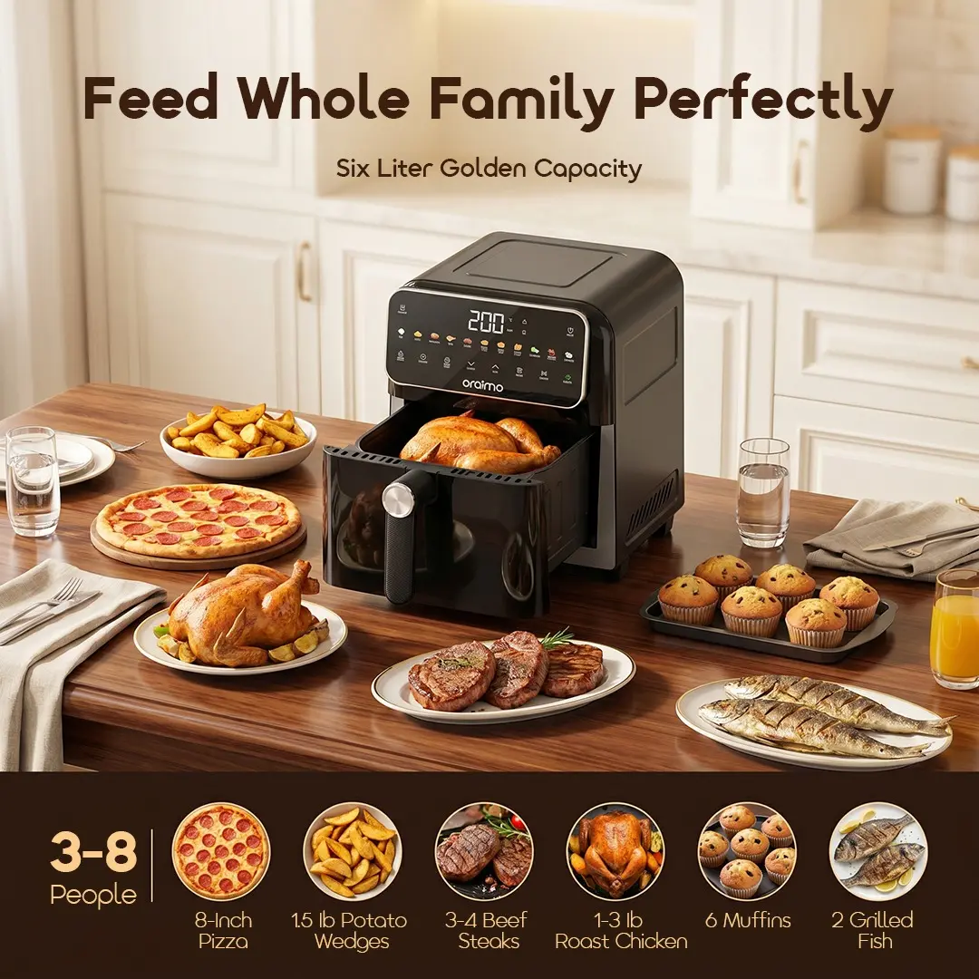 ORAIMO Metal Design Air Fryer - NutriFry S1- Graphite Black OAF-261A