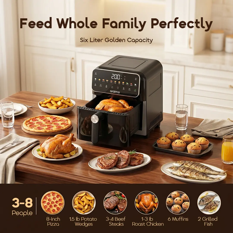 ORAIMO Metal Design Air Fryer - NutriFry S1- Graphite Black OAF-261A