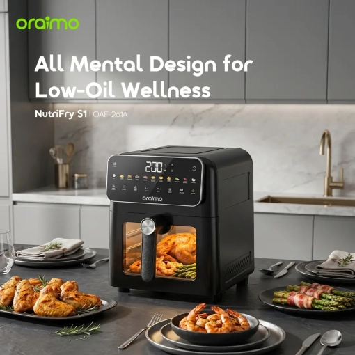 ORAIMO Metal Design Air Fryer - NutriFry S1- Graphite Black OAF-261A