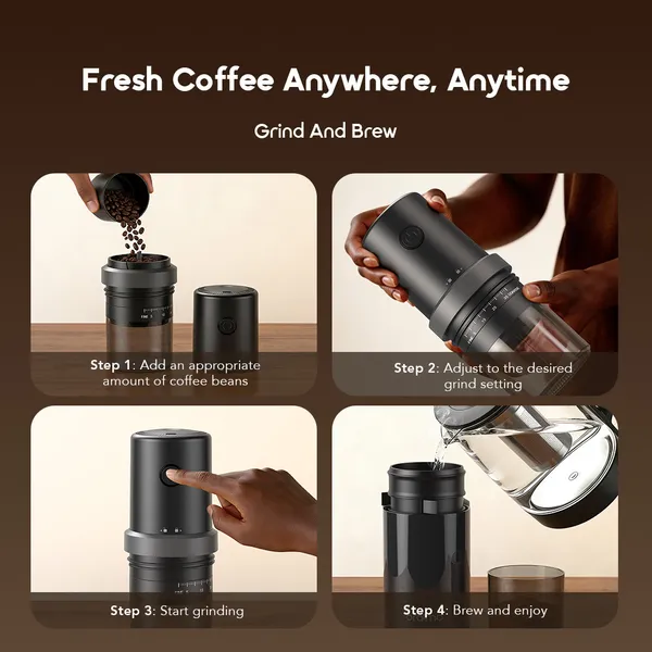 ORAIMO Portable Coffee Grinder - BeanGrind - Graphite Black