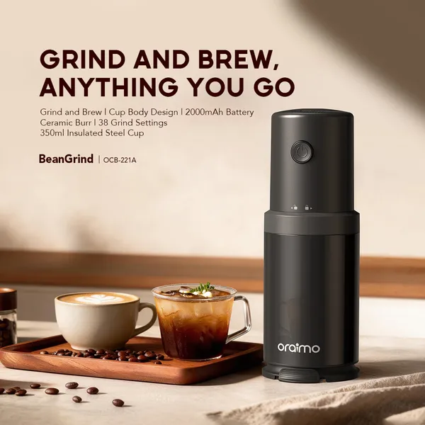 ORAIMO Portable Coffee Grinder - BeanGrind - Graphite Black