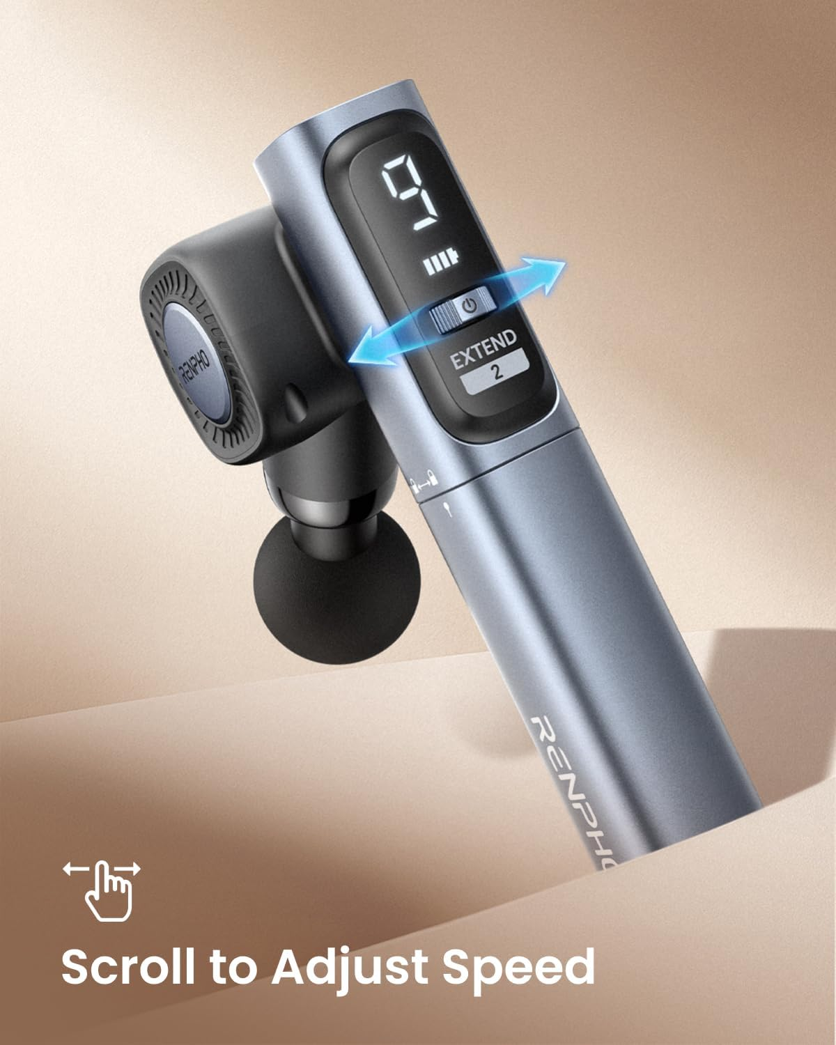 RENPHO EXTEND2 Massage Gun with Adjustable Angles
