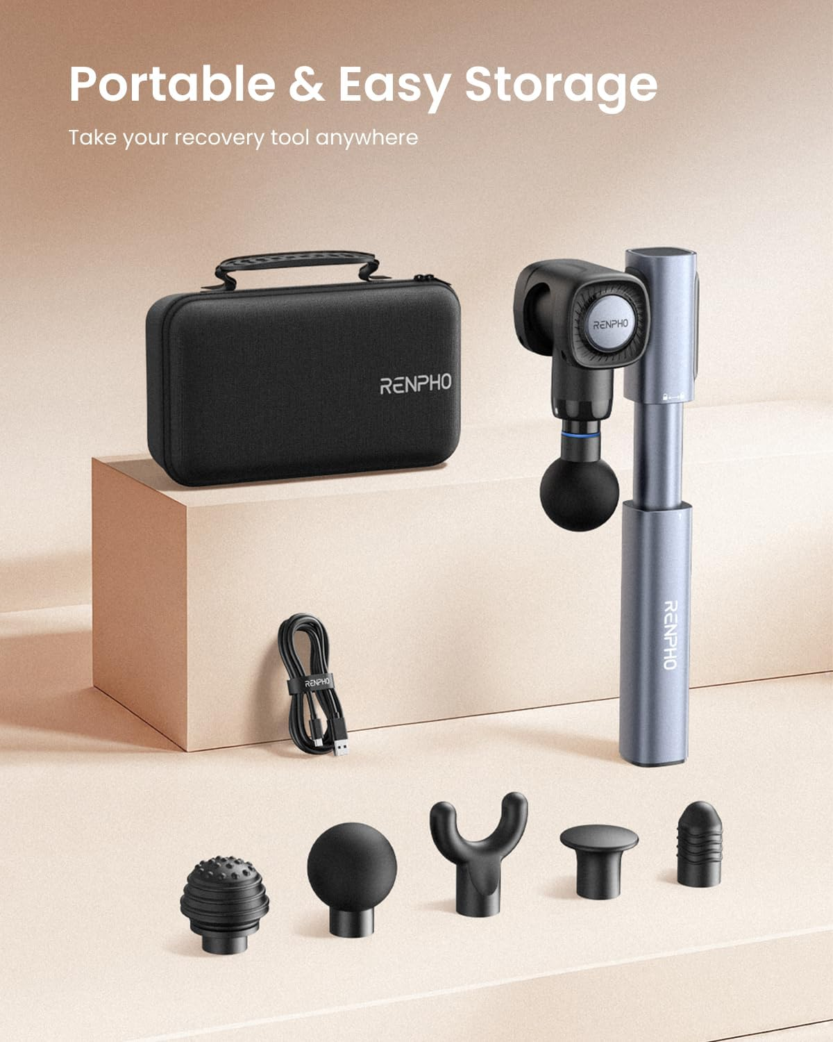 RENPHO EXTEND2 Massage Gun with Adjustable Angles