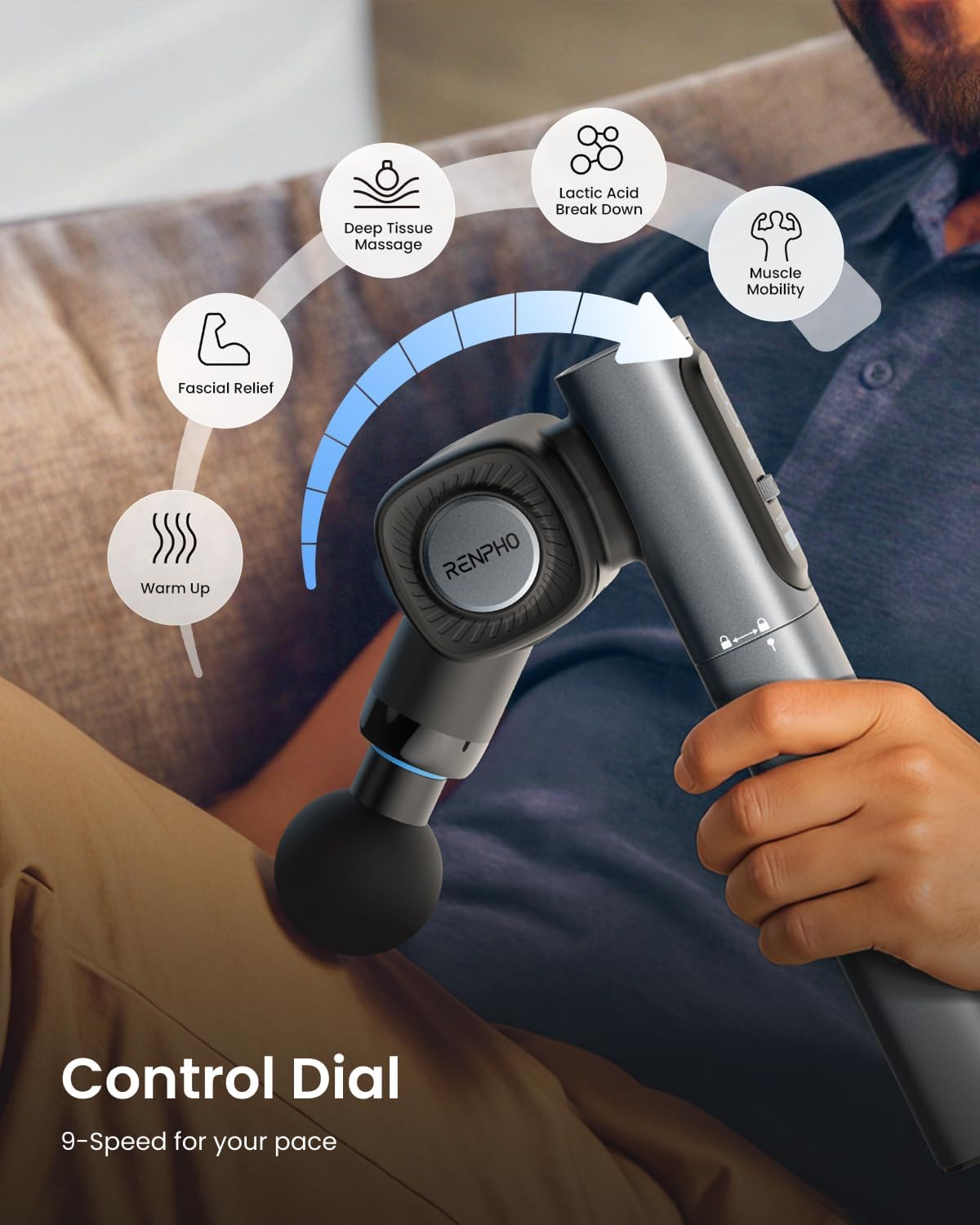 RENPHO EXTEND2 Massage Gun with Adjustable Angles