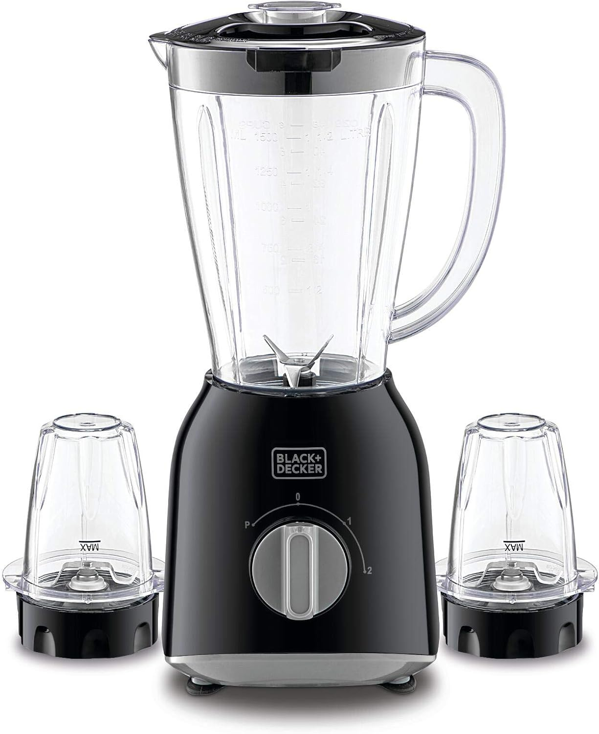 BLACK+DECKER 400W 1.5 Blender with 2 x Grinder Mills Black - BX365-B5