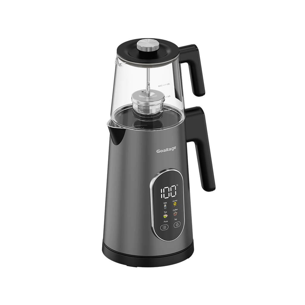 Goaltage Tea Maker With 1.7L Glass Pot Dual Capacity Design Touch Display 4 Temperature Presets TM01 1500W