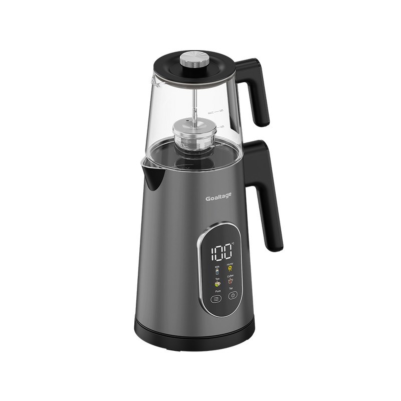 Goaltage Tea Maker With 1.7L Glass Pot Dual Capacity Design Touch Display 4 Temperature Presets TM01 1500W