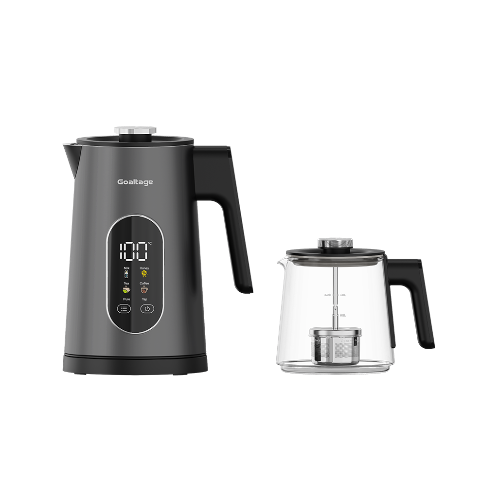 Goaltage Tea Maker With 1.7L Glass Pot Dual Capacity Design Touch Display 4 Temperature Presets TM01 1500W