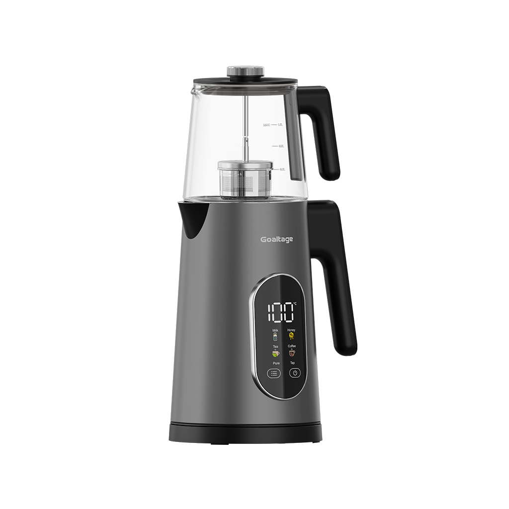 Goaltage Tea Maker With 1.7L Glass Pot Dual Capacity Design Touch Display 4 Temperature Presets TM01 1500W