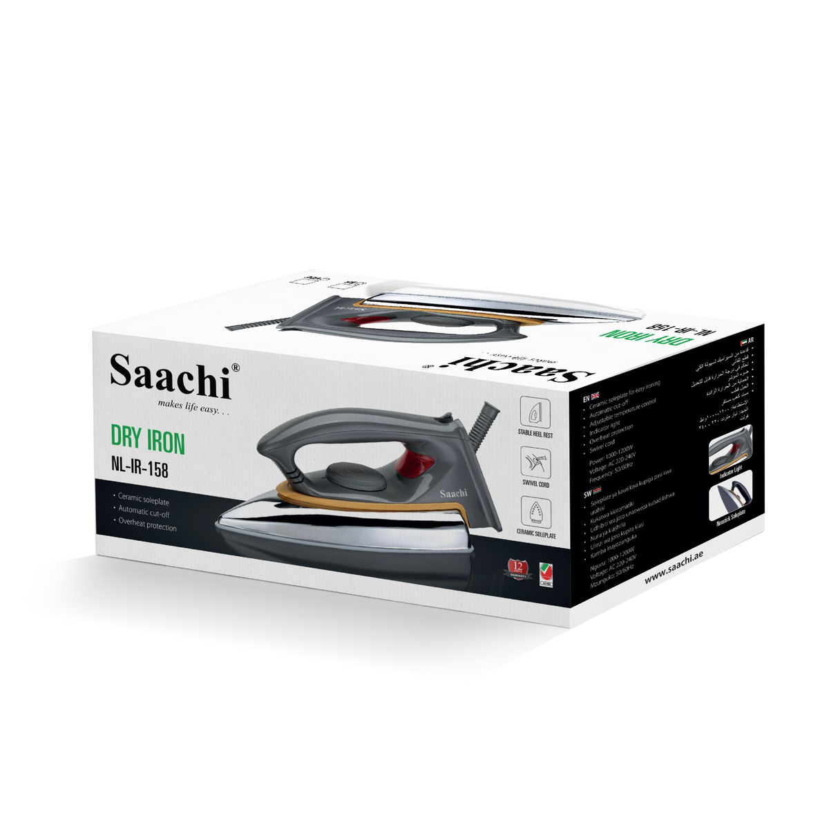 Saachi Dry Iron With Ceramic Soleplate NL-IR-158