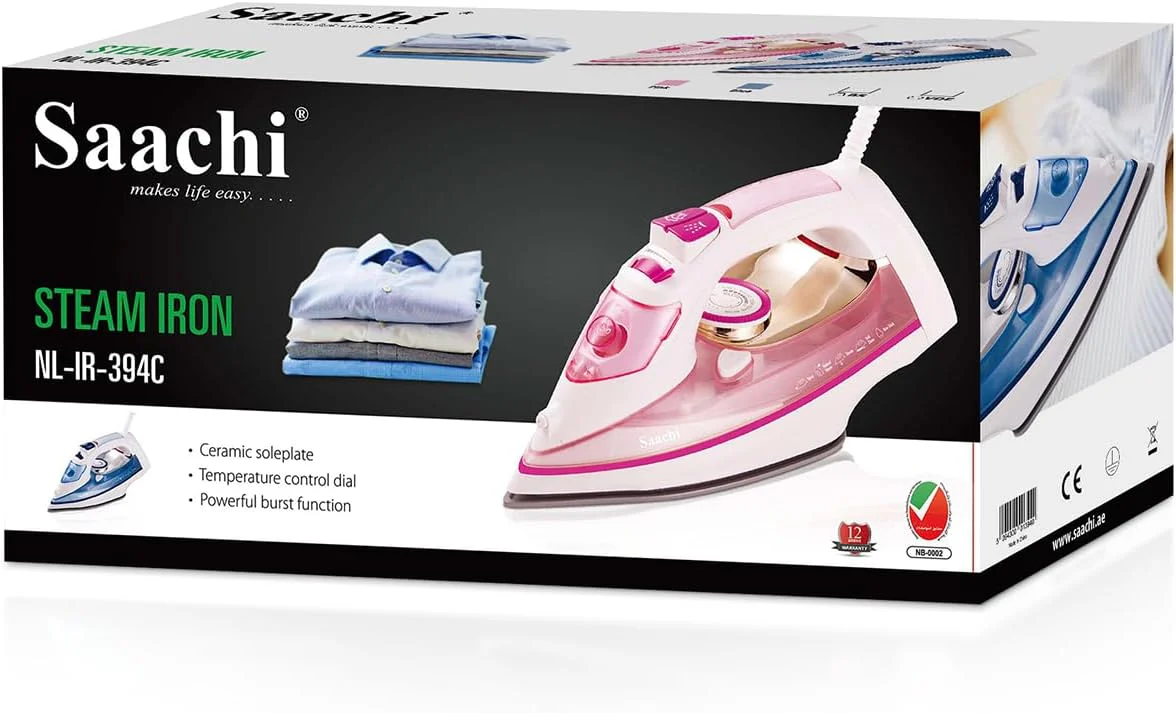 Saachi Steam Iron With Ceramic Soleplate NL-IR-394C-PK