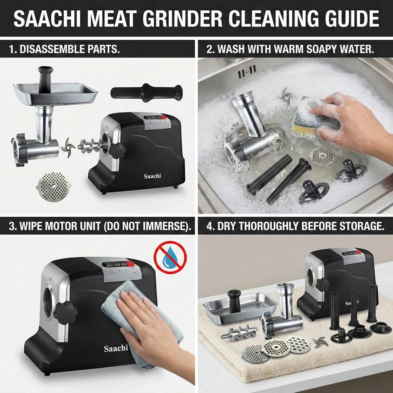 Saachi Meat Grinder NL-MG-968-BK