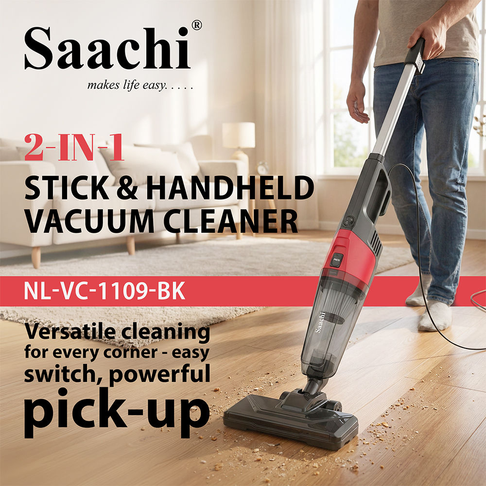 Saachi 2-in-1 Stick & Handheld Vacuum Cleaner with HEPA Filter NL-VC-1109-BK