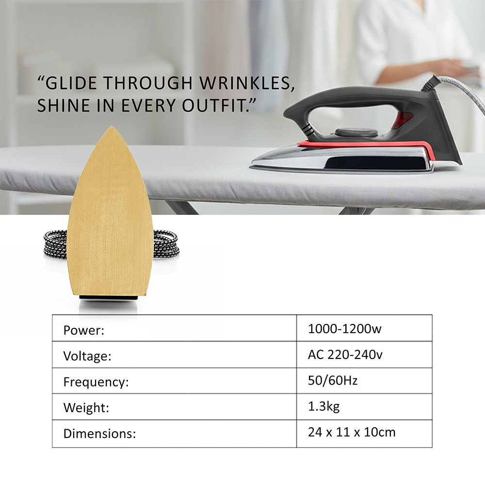 Saachi Dry Iron With Nonstick Soleplate NL-IR-157-BK