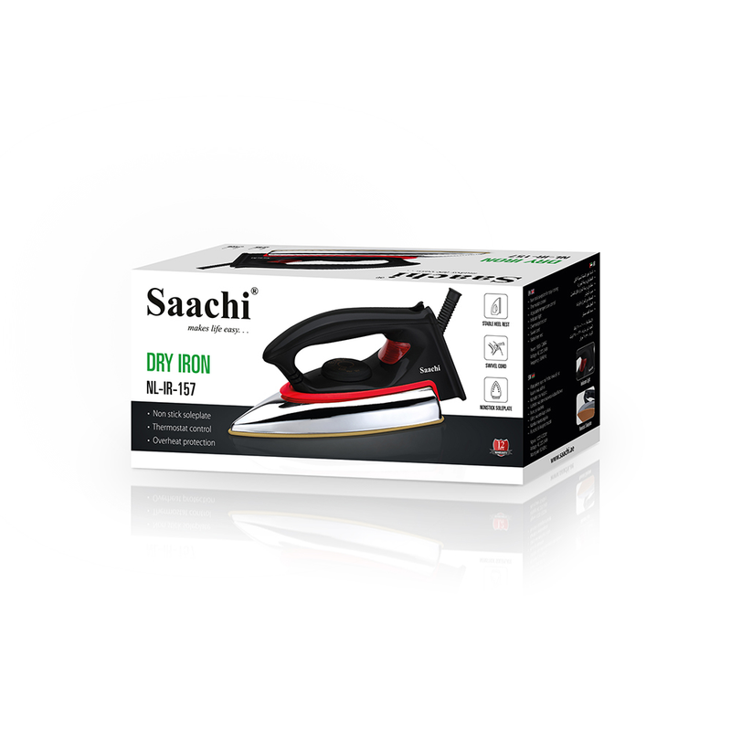 Saachi Dry Iron With Nonstick Soleplate NL-IR-157-BK