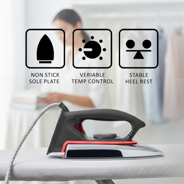 Saachi Dry Iron With Nonstick Soleplate NL-IR-157-BK