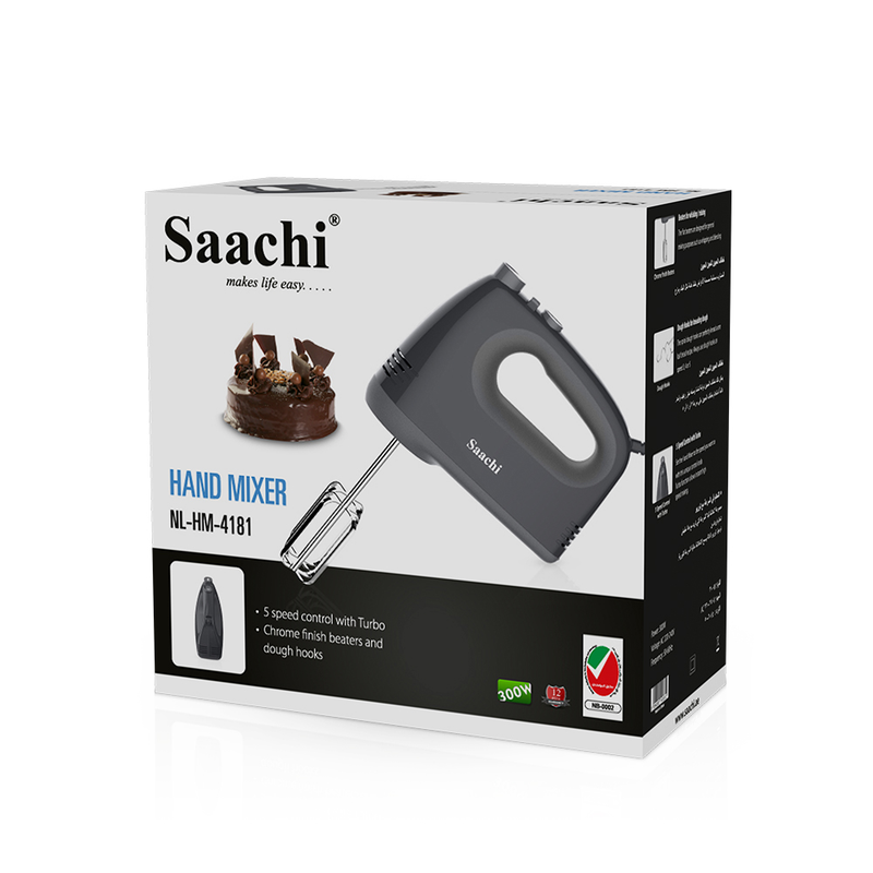 Saachi 5-Speed Hand Mixer NL-HM-4181-BK