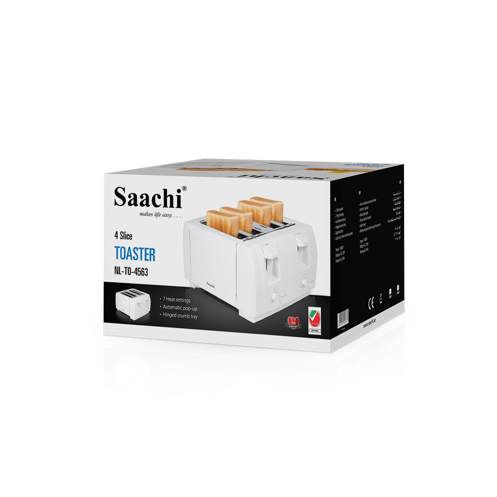 Saachi 4-Pieces Toaster NL-TO-4563-WH