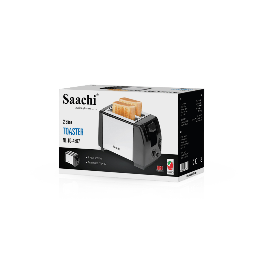 Saachi 2-Pieces Toaster NL-TO-4567-BK