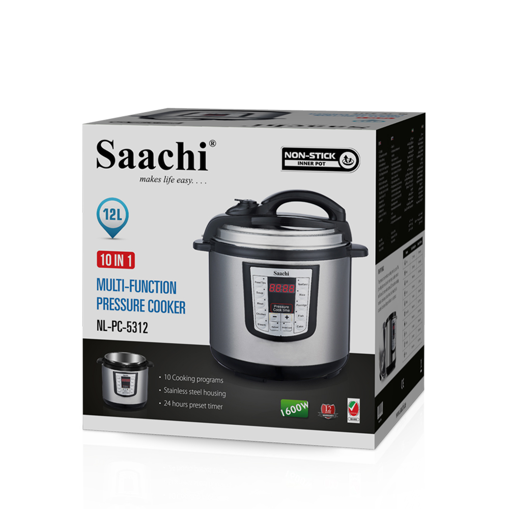 Saachi 12-Litres Electric Pressure Cooker NL-PC-5312-ST