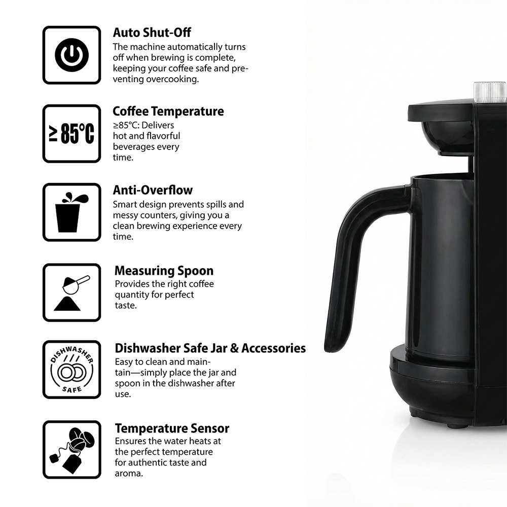 Saachi Turkish Coffee Maker NL-COF-7049-BK