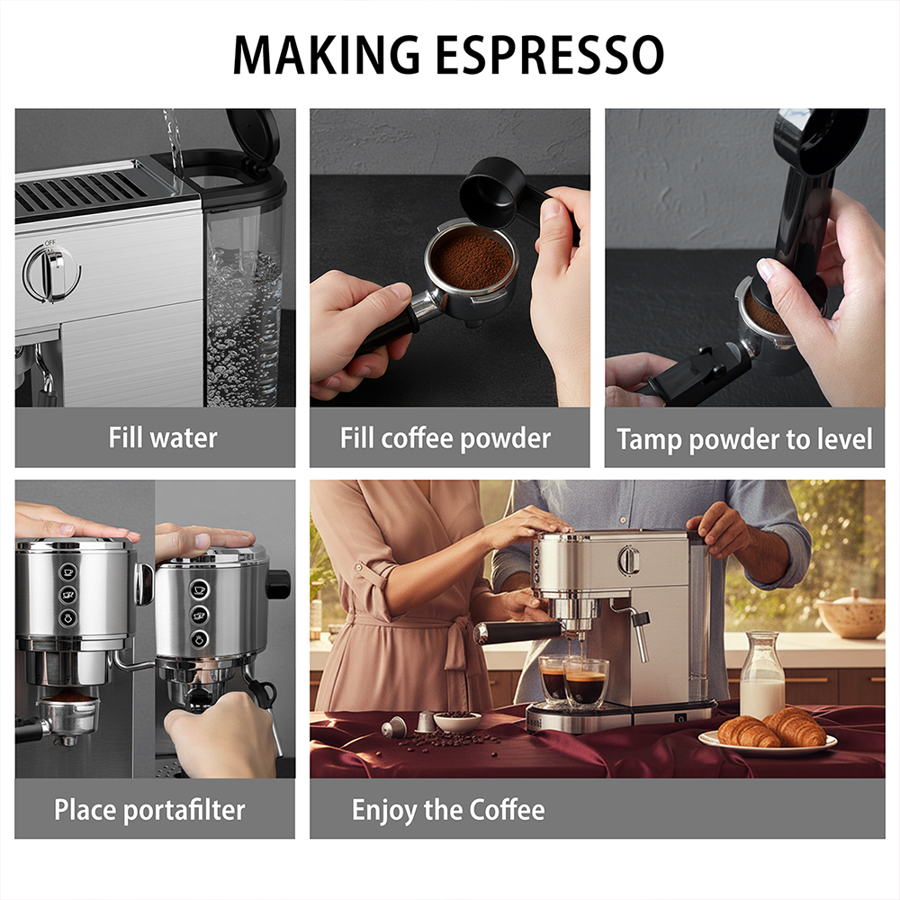 Saachi 20 Bar 3-in-1 Coffee Maker NL-COF-7064-ST