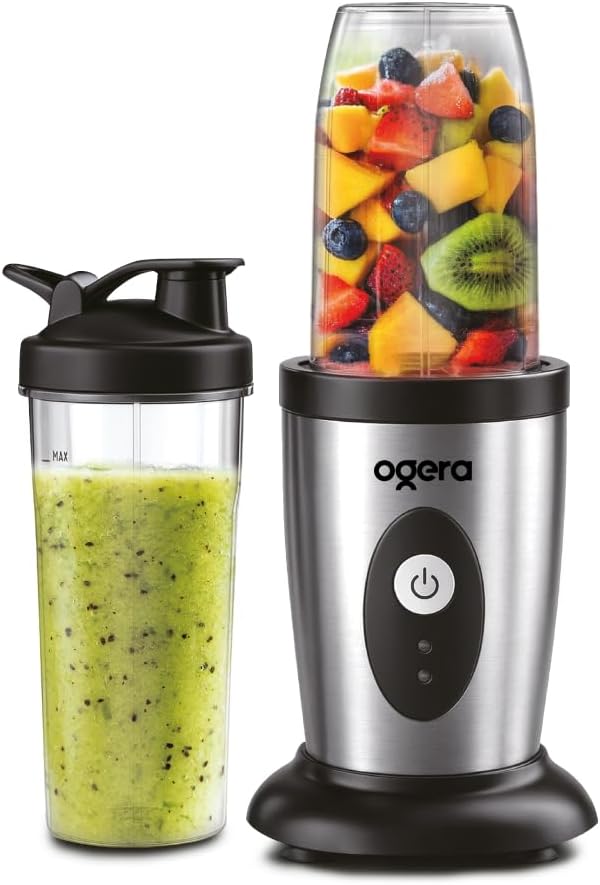 Ogera خلاط محمول 2 في 1 لصنع السموثي بقوة 500W مع زجاجة وعصارة شخصية للسموثي والشكس OG150SB-1