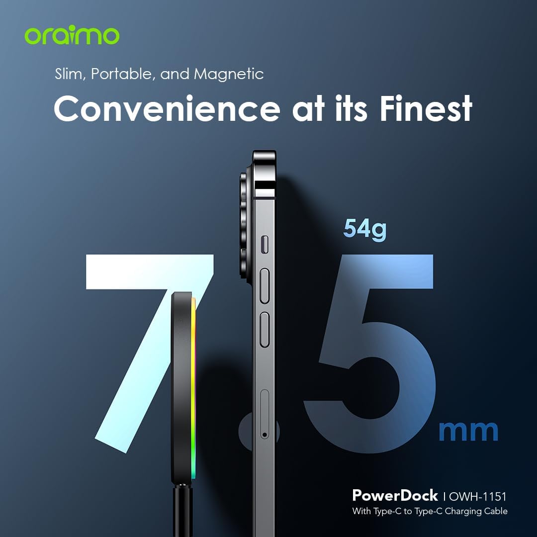ORAIMO 15w Safe & Fast Wireless Charging - PowerDock - Chrome OWH-1151