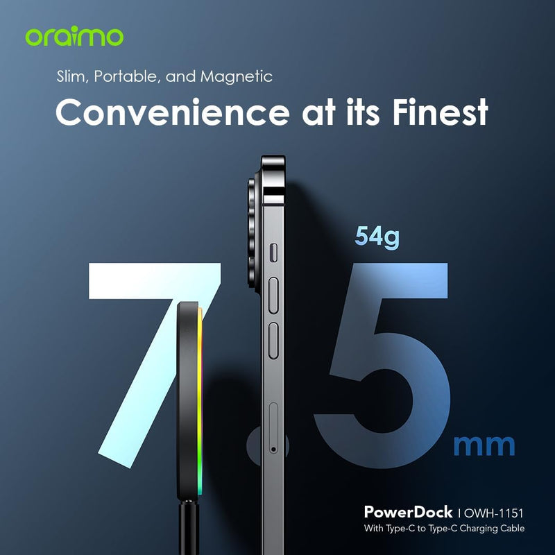 ORAIMO 15w Safe & Fast Wireless Charging - PowerDock - Chrome OWH-1151-3