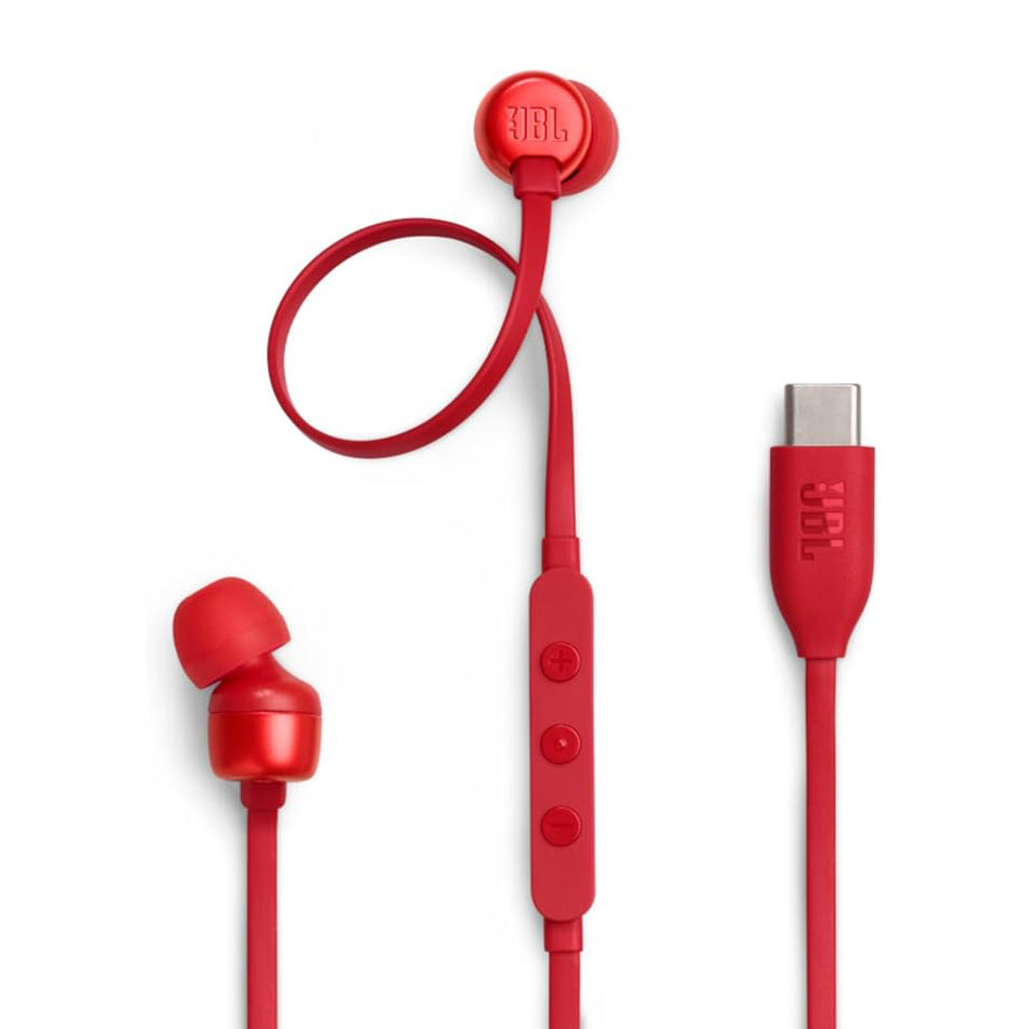 سماعات JBL Tune 310C USB-C Hi-Res داخل الأذن مع JBL Pure Bass – أسود / أبيض / أزرق / أحمر
