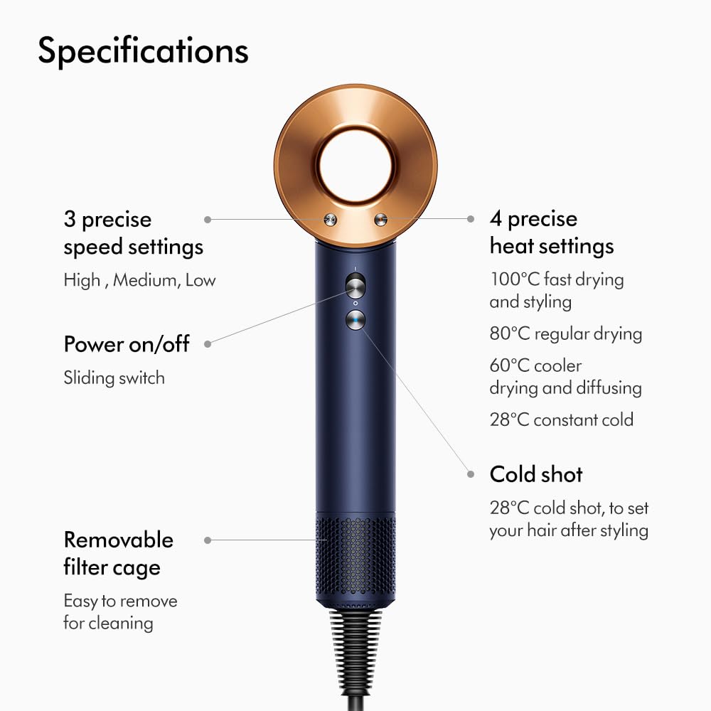 مجفف الشعر Dyson Supersonic Origin عالي السرعة مع ملحقات تصفيف – ألوان متعددة