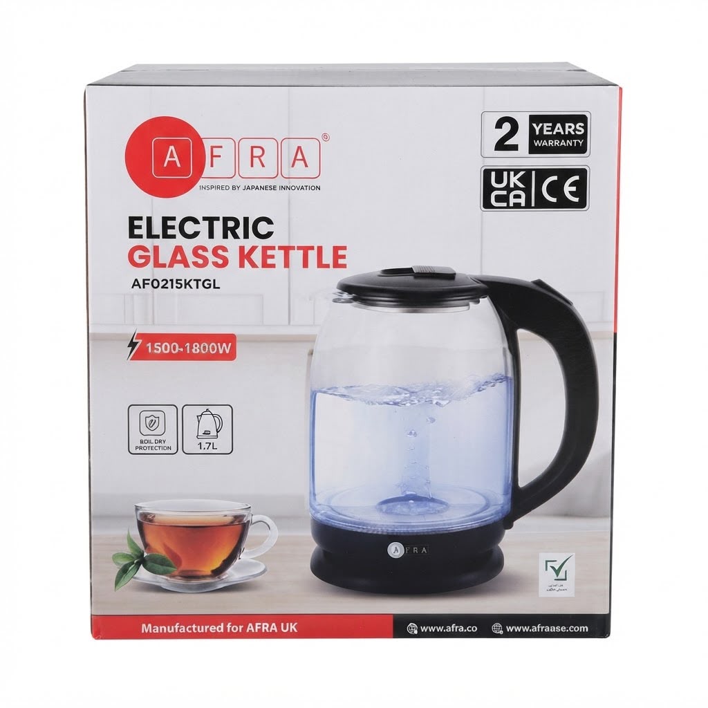 Afra Electric Glass Kettle 2L 1500-1800W Af0215Ktgl-3