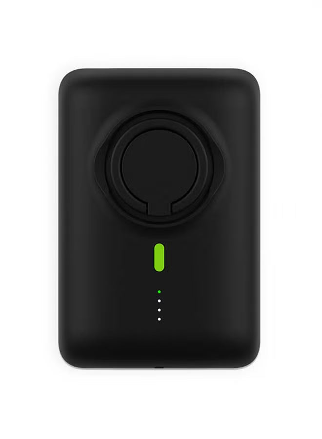باور بانك GOUI MAG PRO سعة 10000mAh مع شحن لاسلكي مغناطيسي وشاحن Apple Watch مدمج – أسود
