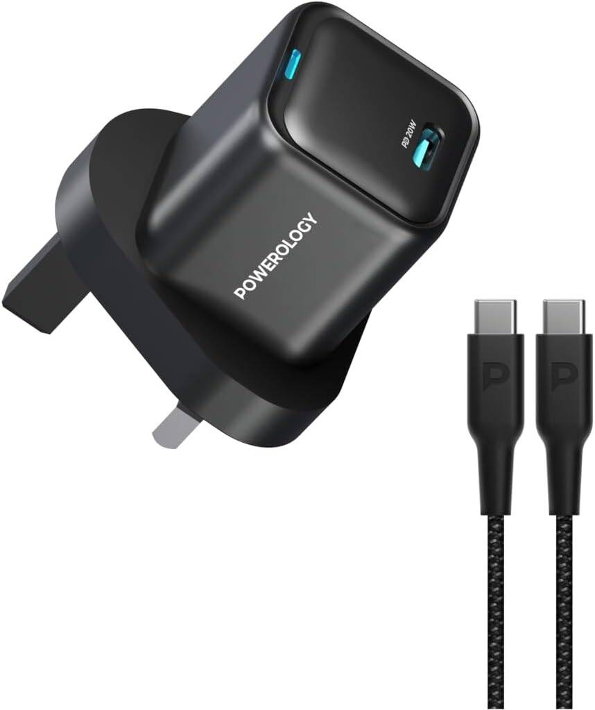 Powerology UltraCompact 20W Single C Port PD Charger UK