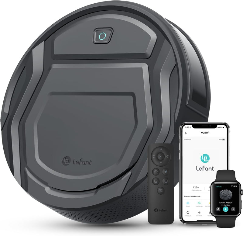 مكنسة روبوت Lefant M210P مع جهاز تحكم عن بعد، تحكم صوتي عبر Alexa، وشحن ذاتي-1