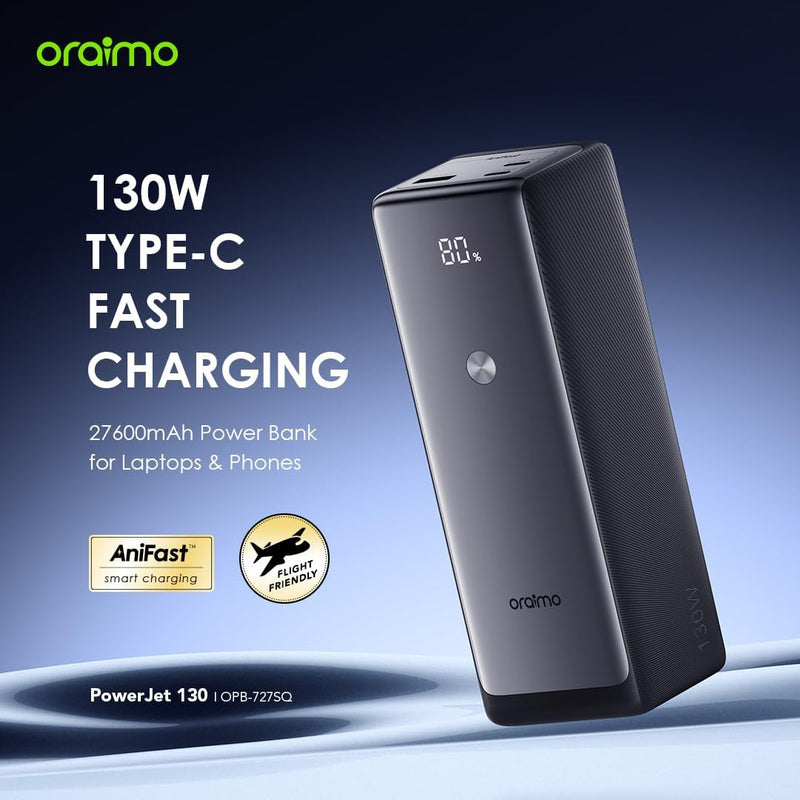 ORAIMO 130W 27600mAh Powerbank - PowerJet 130 - Black OPB-727SQ-7