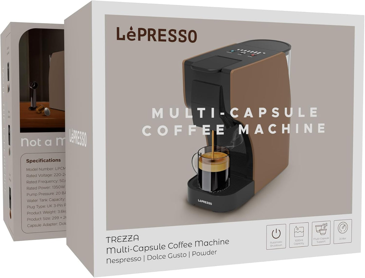 ماكينة قهوة كبسولات LePresso Trezza 3 في 1