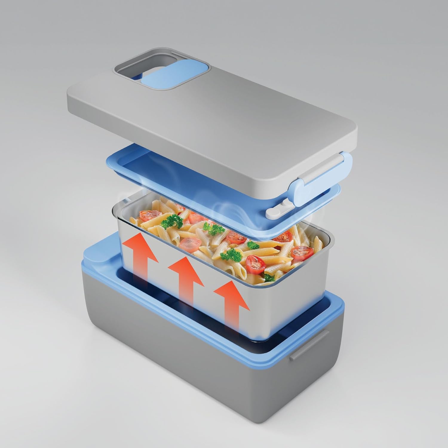 Powerology Lumo Portable Heated Lunch Box 1L – 4000mAh Battery – Grey Blue