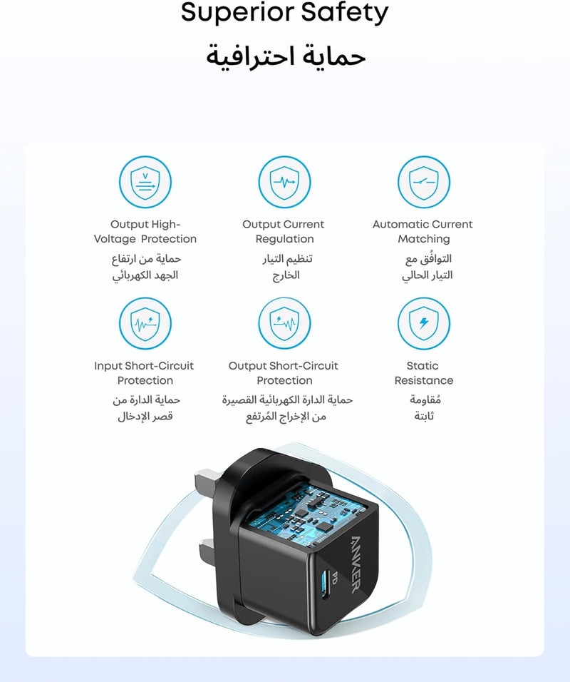 محول ANKER (20W) أقصى طاقة إخراج AC2 (أسود)-3