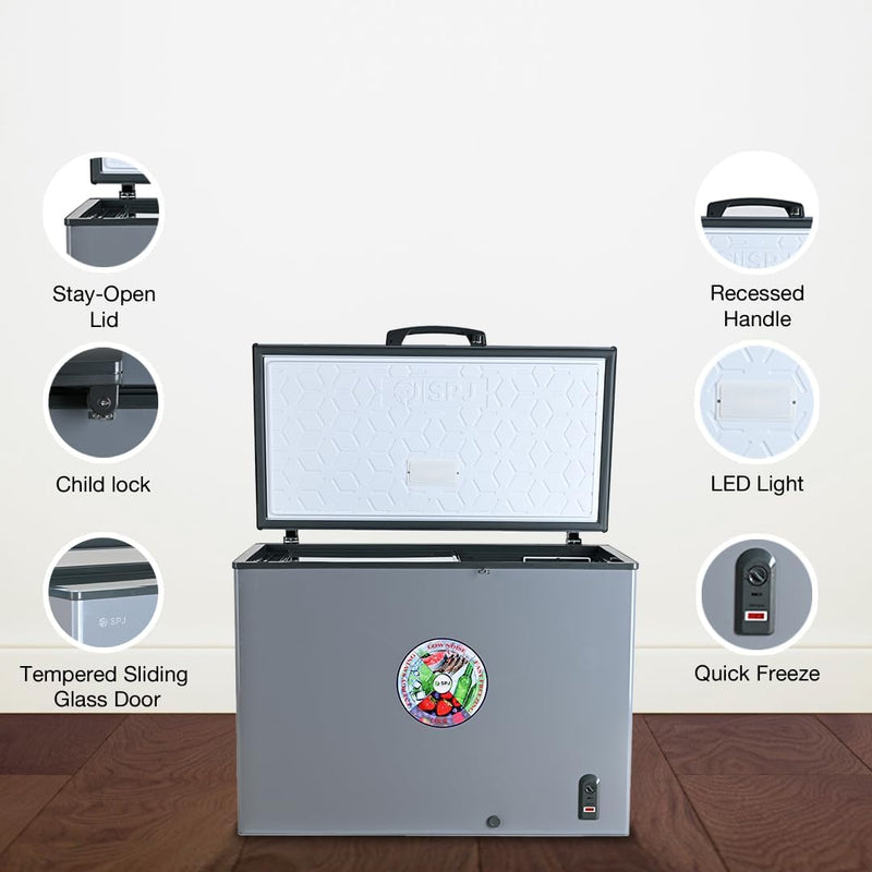 Spj 300l Chest Freezer Single Door Quick Freeze Fast Cooling Energy Efficient Spj-Posh-Slw395c-6