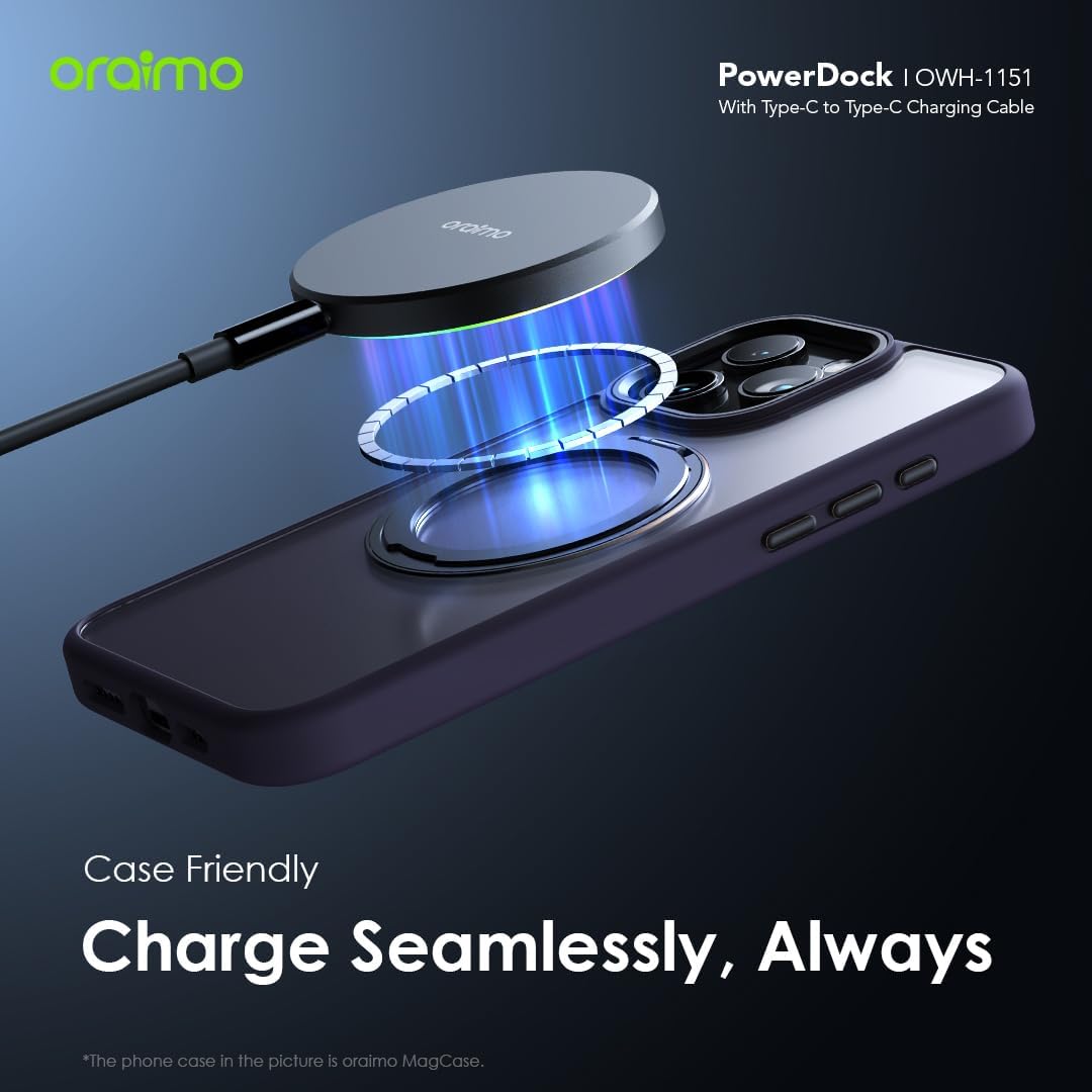 ORAIMO 15w Safe & Fast Wireless Charging - PowerDock - Chrome OWH-1151