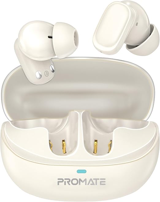 PROMATE Lush-Pro.White High Fidelity TWS BT V5.4 Earbuds with Intellitouch-24
