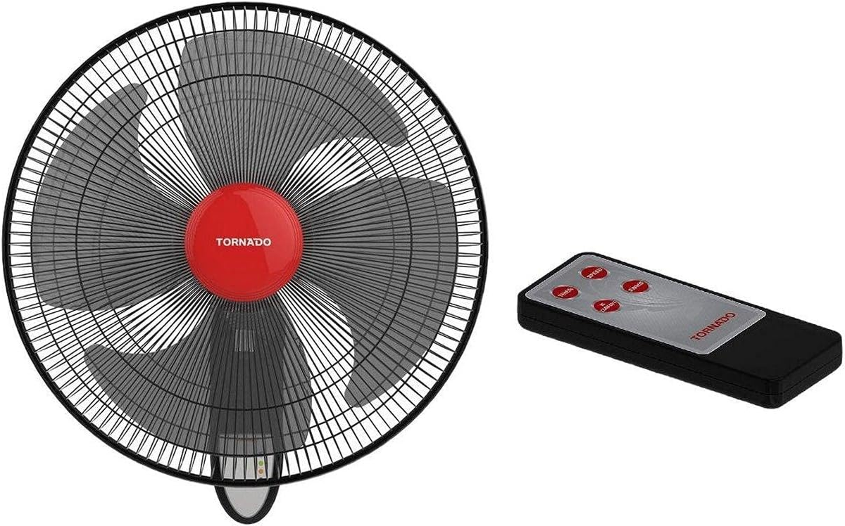 Tornado Wall Fan 18 inch 3 Speed Levels 4 Blades with Remote Control 220 W EPS-18R