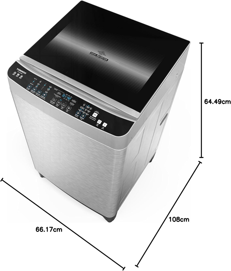 Tornado 17 Kg Top Loading Ddm Inverter Motor Fully Automatic Washing Machine Twt-Tld17Rss