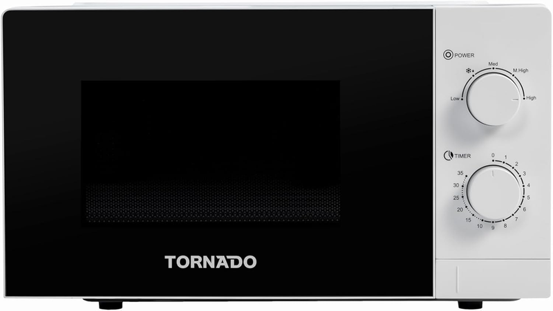Tornado 20L Solo Microwave Oven 700W Power 5 Power Levels Defrost Function Twms-20-W-E
