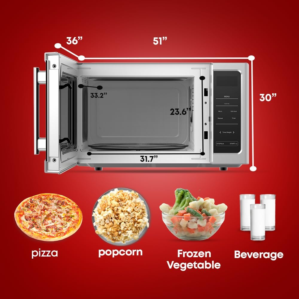 Tornado 25L Digital Solo Microwave Oven 850W Power 10 Power Levels Touch Control Panel 8 Auto Menus Twds-25-S-E